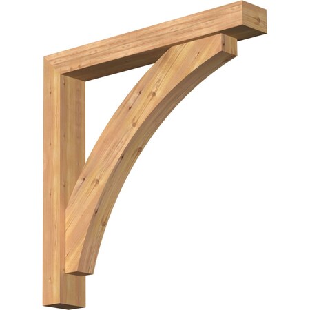 Ekena Millwork Thorton Block Smooth Bracket w/ Offset Brace, Western Red Cedar, 5 1/2"W x 38"D x 38"H BKT0604X38X38THR05SWR
